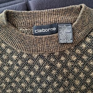Claiborne large  mens sweater, pullover. Brown multi. 40.00